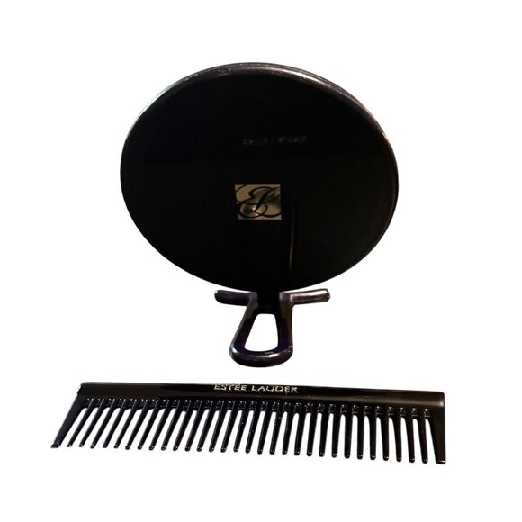 Vtg Estée Lauder 8" Folding Standing Cosmetic Mirror & 6" Hair Comb Set - Picture 3 of 9